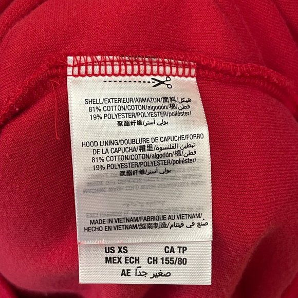 Juicy Couture Spell Out Los Angeles Womens Size XS Oversized Red Velour Hoodie - Picture 11 of 15